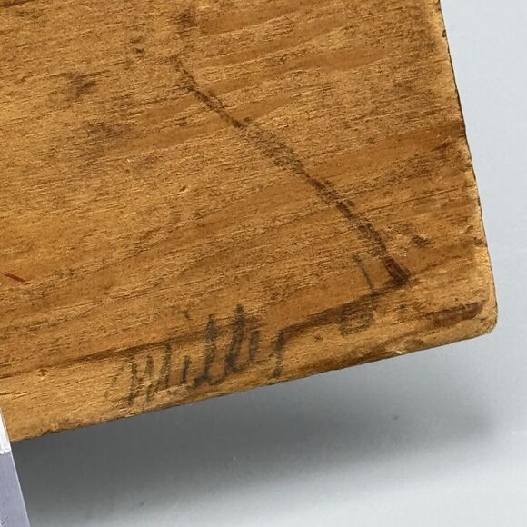 Vtg Pyrography Wood Art Painting Rain Rain Go Away Nursery Rhyme Wall Decor - Picture 7 of 12